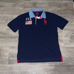 Navy Polo Ralph Lauren big pony chief keef style polo shirt